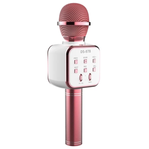 Многофункциональный микрофон Spiker /Беспроводной караоке микрофон Hi-Fi-динамик для iPhone, Android/ Розовый