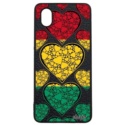 фото Противоударный чехол для мобильного // galaxy a01 // "флаг гвинеи с сердцем" стиль патриот, utaupia, цветной