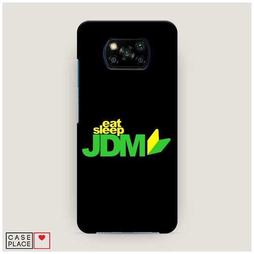 фото Чехол пластиковый xiaomi poco x3 nfc eat, sleep, jdm logo case place