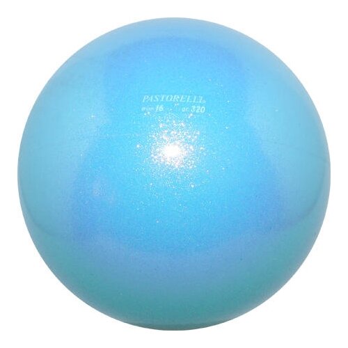 фото Мяч для художественной гимнастики pastorelli glitter hv, 16 см, голубой