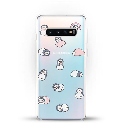 фото Силиконовый чехол узор из пингвинов на samsung galaxy s10 andy & paul