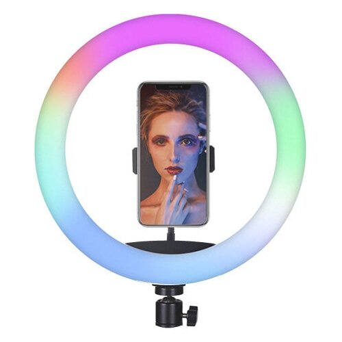 Цветная кольцевая светодиодная лампа 33cm без штатива MJ33 RGB LED Soft Ring Light 198600₽
