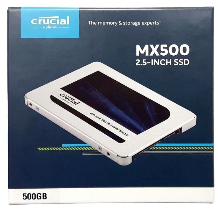 Внутренний SSD-накопитель 500Gb Crucial MX500 (CT500MX500SSD1) SATA3 2.5