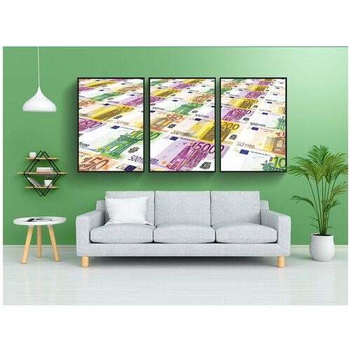 фото Набор модулных постеров для интерьера "евро, куча, европа" 60x90 см. в тубусе, без рамки lotsprints