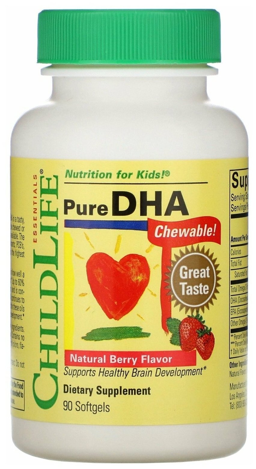 Pure DHA капс., 80 г, 90 шт., клубника