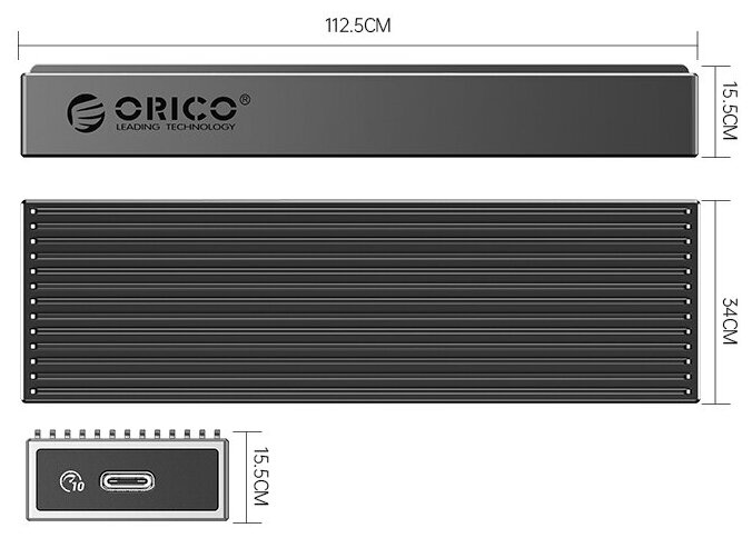 Переходник (внешний бокс) M2 PCI-E NVME - USB 31 Type-C/USB 30 (Gen 2 10 Gbps) Orico Alu Wave Tool Free Box