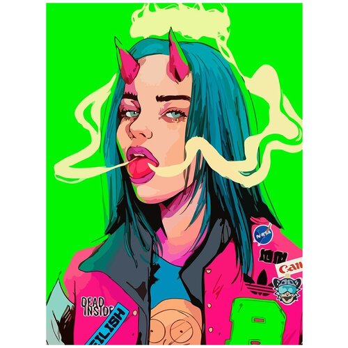 Картина по номерам Музыка Billie Eilish Билли Айлиш - 6631 В 30x40