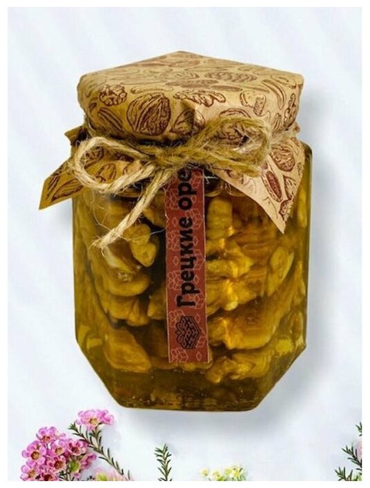 Грецкие орехи в меду 230г/мед натуральный с орехами - фотография № 2