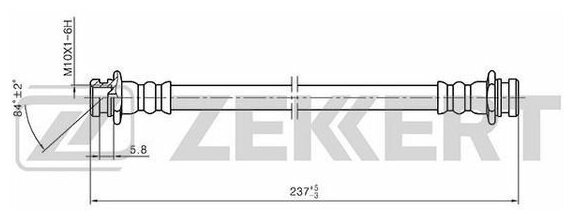 ZEKKERT BS-9394 Шланг тормозной задний правый Suzuki Swift (MZ EZ) 05- Splash (EX) Opel Agila B Fiat Sedici (189