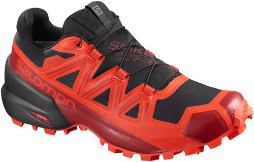 Кроссовки Salomon Speedcross, зимние, беговые, анатомическая стелька, антибактериальная пропитка, водонепроницаемые, мембранные, размер 4, черный, красный