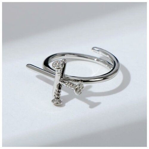 фото Кольцо "гвоздики крестом", цвет серебро, безразмерное queen fair