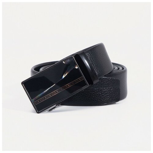 фото Ремень муж 06-01-03-03 боб, 3,5*0,3*120 см, автомат, пряжка т-металл, черный rusexpress