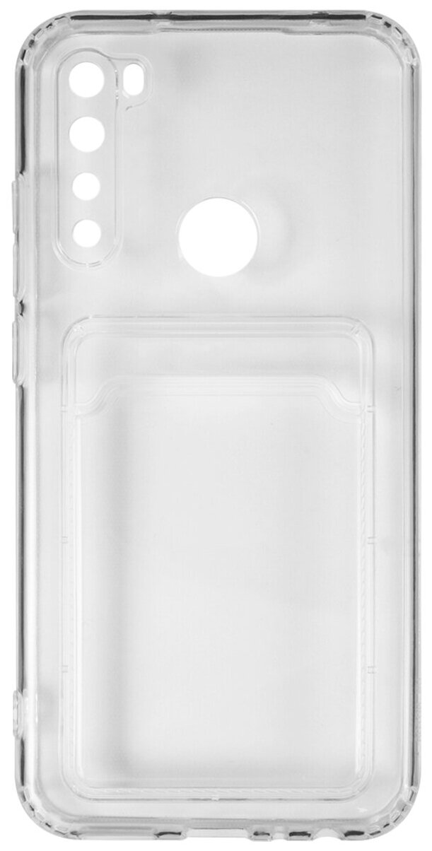 Чехол на Xiaomi Redmi Note 8/Note 8 2021, с картхолдером прозрачный/силиконовая накладка