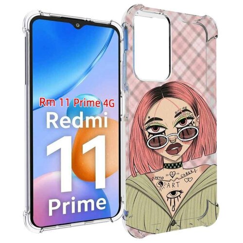 Чехол MyPads бунтарка-девочка для Xiaomi Redmi 11 Prime 4G задняя-панель-накладка-бампер чехол mypads девочка с сумкой для xiaomi redmi 11 prime 4g задняя панель накладка бампер