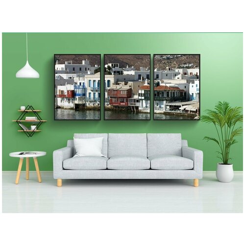 фото Набор модулных постеров для интерьера "миконос, венецианский квартал, греция" 60x90 см. в тубусе, без рамки lotsprints