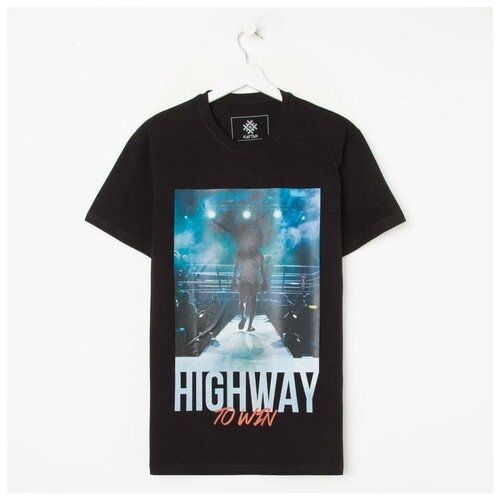 фото Футболка мужская черная kaftan "highway", размер 56