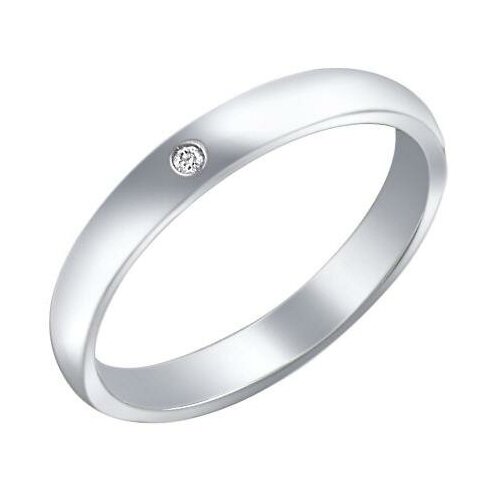 кольцо обручальное эстет платина 900 проба бриллиант размер 18 Кольцо обручальное Эстет, платина, 950 проба, бриллиант, размер 17