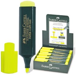 Текстовыделитель FABER-CASTELL "48", желтый, линия 1-5 мм, 154807 - 3 шт.