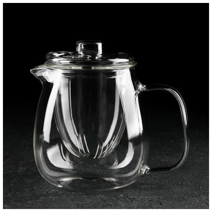 Чайник заварочный Доляна «Бохо», 750 мл, 15×11×14 см, стеклянное сито