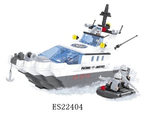 Конструктор "Патруль" - Морской патруль, катер с лодкой, 381дет, арт. 23602
