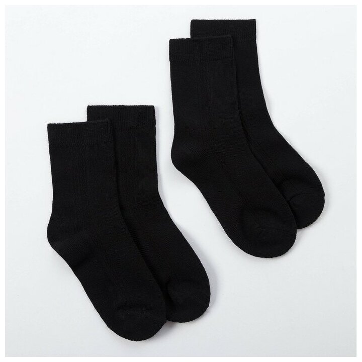 Набор детских носков 2 пары MINAKU Бамбук, цвет черный, размер 26-31 (16-20 см) - фотография № 1