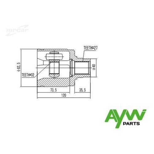 AYWIPARTS AW1520076 ШРУС внутренний AYWIPARTS AW1520076 HONDA CR-V 2.0 01
