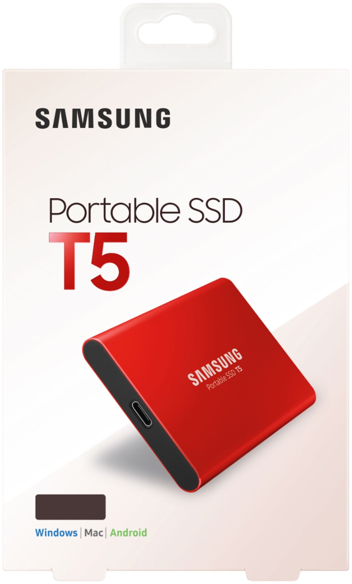 2 ТБ Внешний портативный твердотельный SSD накопитель Samsung T5 (MU-PA2T0B/WW) USB 3.1, черный