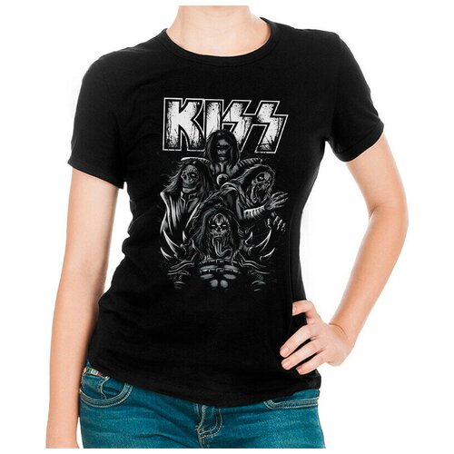 фото Футболка design heroes группа kiss женская черная l