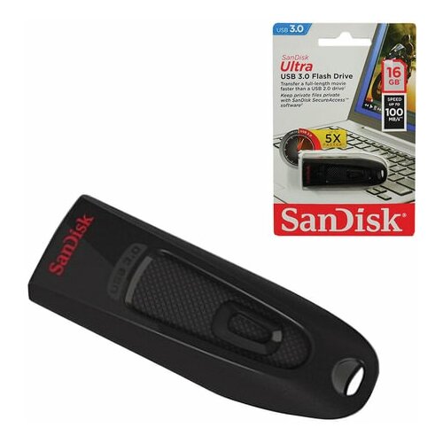 Флеш-диск 16 GB, комплект 5 шт, SANDISK Ultra, USB 3.0, черный, SDCZ48-016G-U46