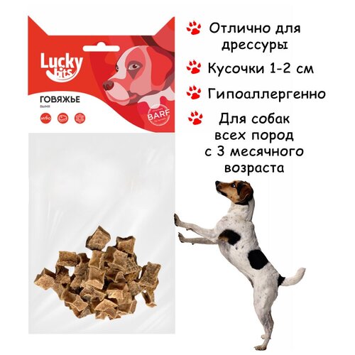 Лакомство для собак вымя говяжье, Lucky bits, (кусочки), 40 г