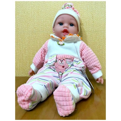Интерактивная игрушка Пупс 40 см музыкальный, кукла говорящая, Карапуз для девочки в одежде, младенец милый подарок мягконабивная