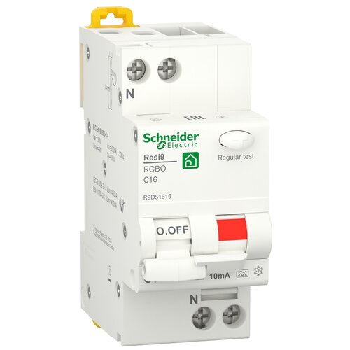 Дифференциальный автомат Schneider Electric Resi 9 2П 10 мА C 6 кА A электромеханический 16 А 10 мА