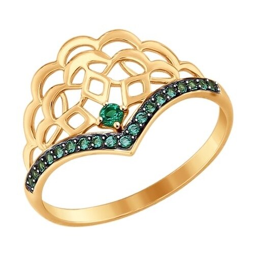 фото Золотое кольцо sokolov 017554 с фианитом diamant-online