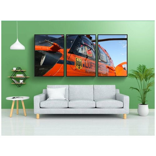 фото Набор модулных постеров для интерьера "вертолет, спасать, спасение с воздуха" 60x90 см. в тубусе, без рамки lotsprints