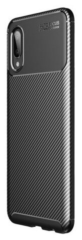 Чехол панель-бампер MyPads для Samsung Galaxy A02s SM-A025F (2021) из прочного силикона с матовой отделкой «под карбон» черная