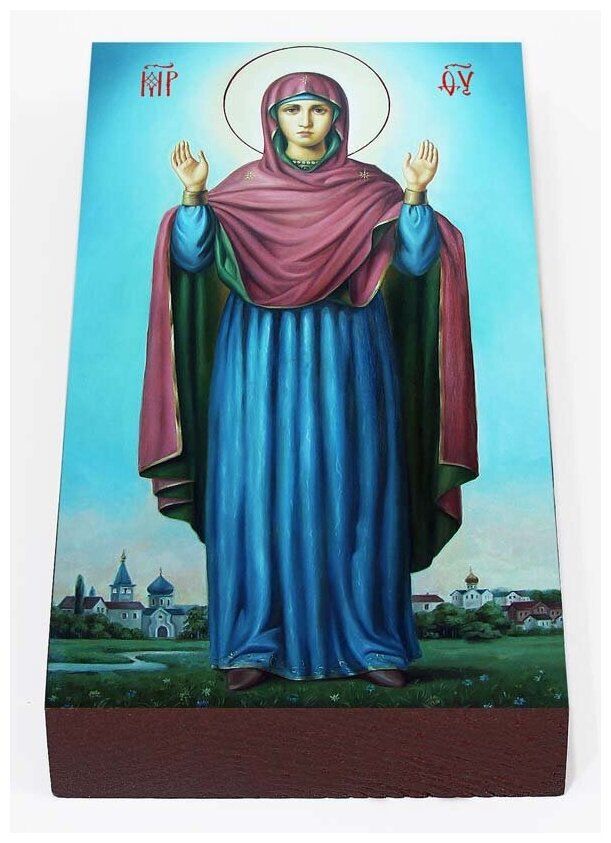 Икона Божией Матери "Нерушимая Стена", печать на доске 7*13 см