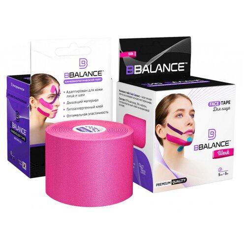 фото Тейп для лица bb face tape™ 5 см × 5 м шелк розовый bbalance