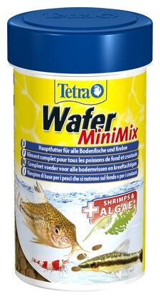 Корм сухой Tetra Wafer Mini Mix для донных рыб и ракообразных, 100мл - фото №1