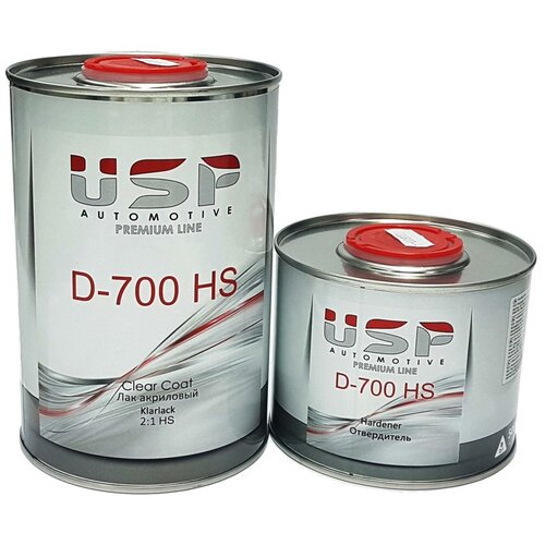 Комплект (отвердитель для лака, лак) USP AUTOMOTIVE Premium D-700 HS 2:1 Clear Coat, 2 шт. 1000 мл 500 мл