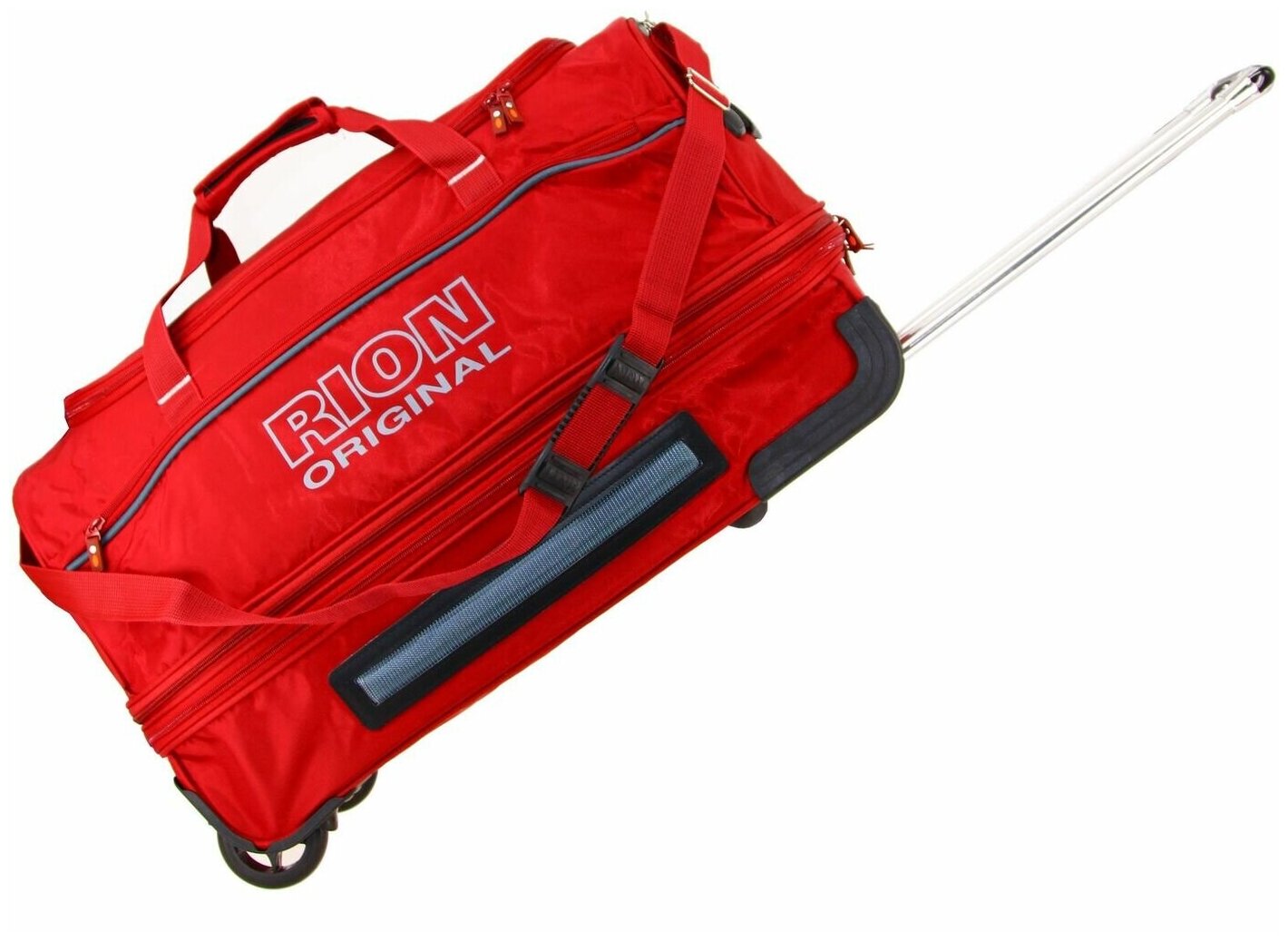 Дорожная сумка на колесах Рион+ (RION+) для путешествий и спорта R147, 98 литров, укрепленная (до 25кг), водоотталкивающая ткань, бордовый