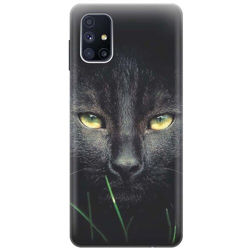 фото Ультратонкий силиконовый чехол-накладка для samsung galaxy m51 с принтом "кошка в темноте" gosso
