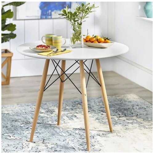 Стол Eames Лофт D80 белый