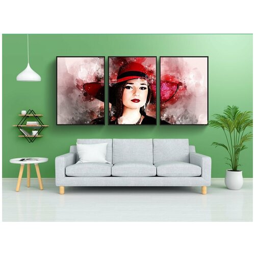 фото Набор модулных постеров для интерьера "акварель, картина, изобразительное искусство" 60x90 см. в тубусе, без рамки lotsprints