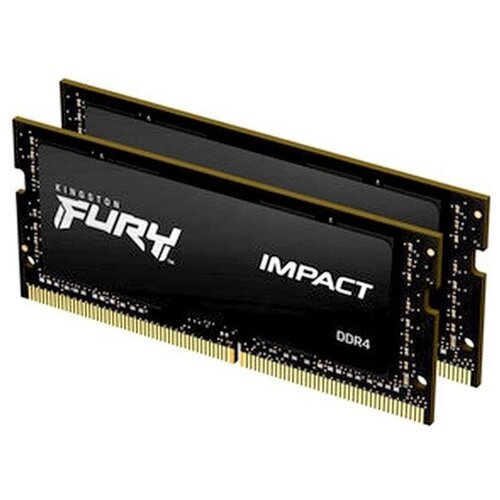 Оперативная память Kingston SO-DIMM DDR4 64Gb 2x32Gb 2666MHz pc-21300 FURY Impact Black KF426S16IBK264 18885₽