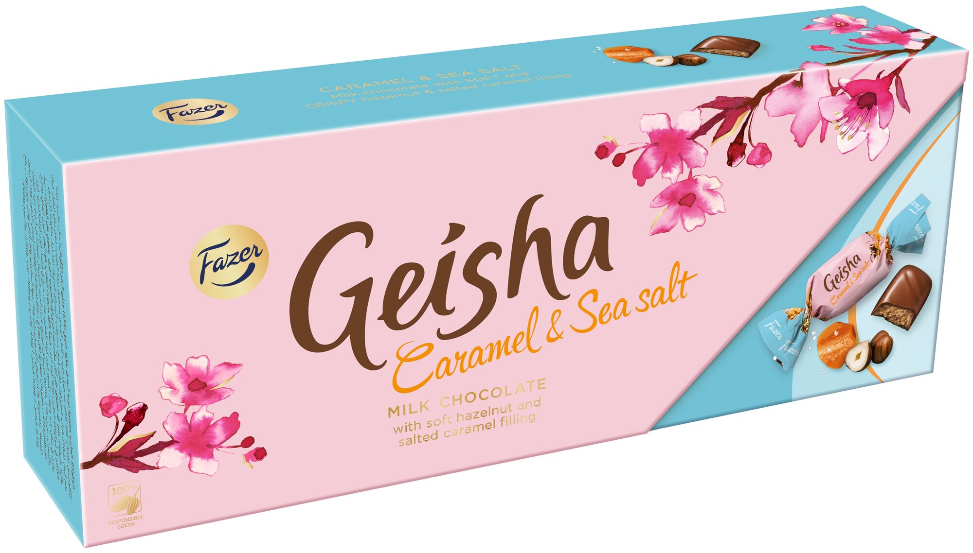 Набор конфет Fazer Geisha Caramel & Sea Salt из молочного шоколада, 270 г