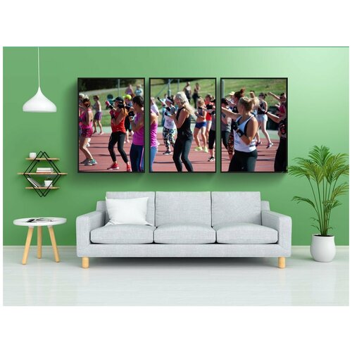 фото Набор модулных постеров для интерьера "зумба, празднование, марафон" 60x90 см. в тубусе, без рамки lotsprints