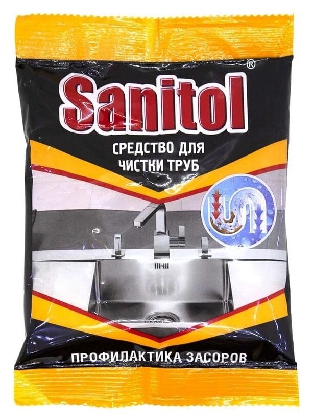Sanitol (Крот) средство для чистки труб Антизасор в гранулах, 0.09 кг - фотография № 20