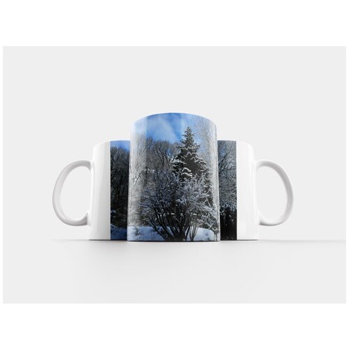 фото Кружка "зима, пейзаж, зимний лес" 320 мл lotsprints