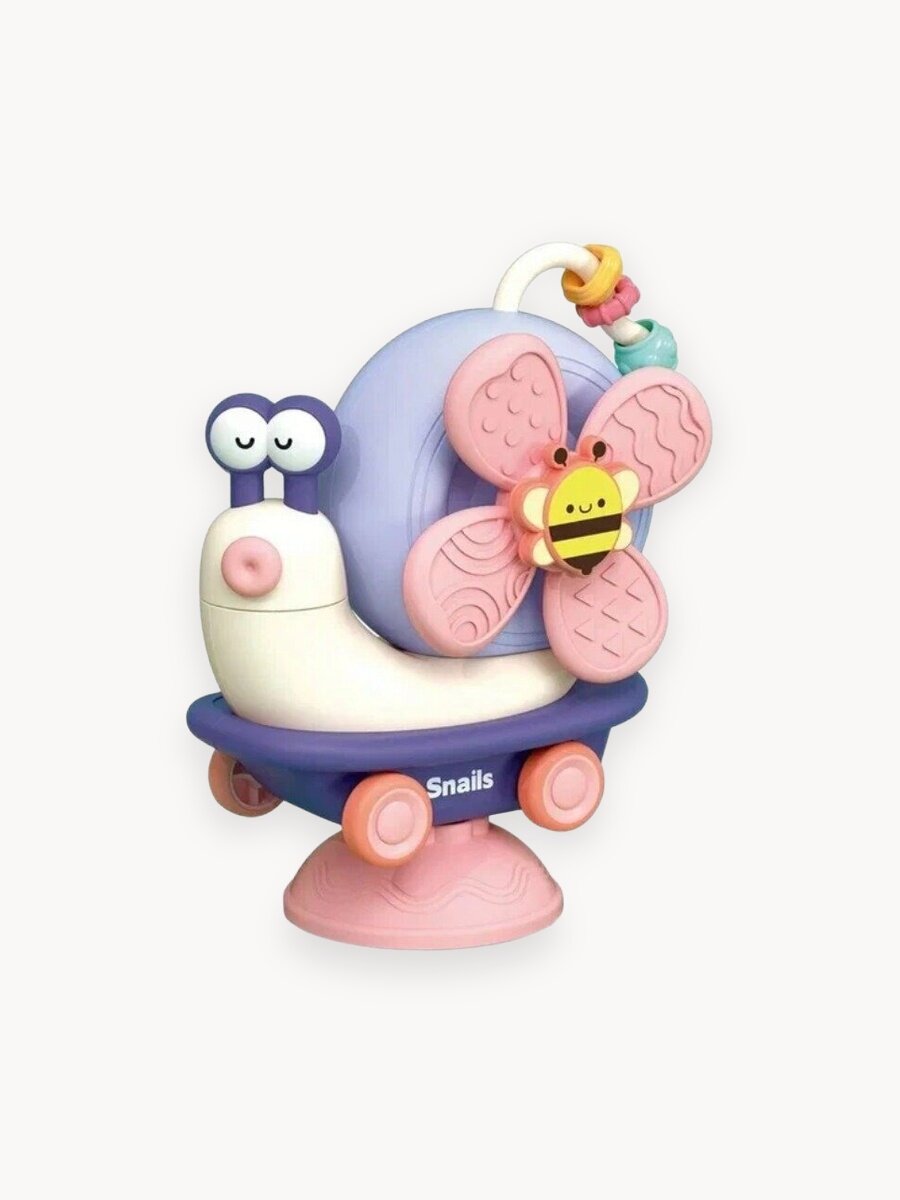 Развивающая игрушка WEIXINGDA Весёлая улитка 4 в 1 с подвижными элементами, на присоске, фиолетовая, для детей с рождения, пластик ABS, унисекс
