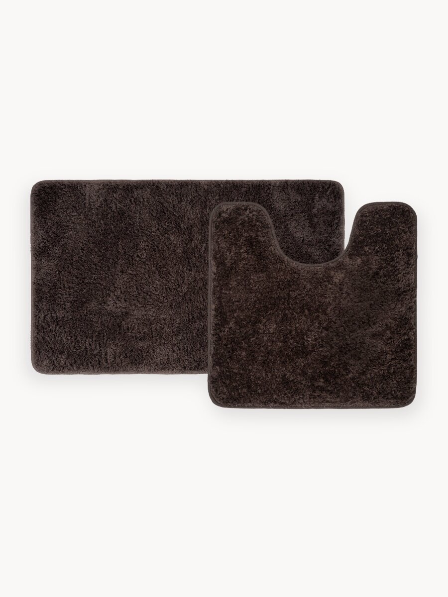 Набор ковриков для ванной комнаты 50х80 + 50х50 IDDIS Base BSET08Mi13 микрофибра, темно-коричневый